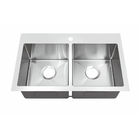 Rectangular Top Mount Kitchen Sink , High End Stainless Steel Sinks With Faucet