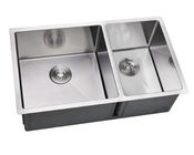 R10 Corner Apron Front Stainless Steel Kitchen Sink Double Bowl  39"*18"*10"