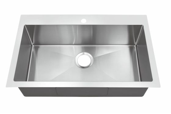 Anti Rust 304ss Top Mount Stainless Steel Kitchen Sink With Sound Dampening Pad