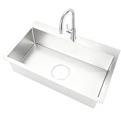 Popular Korean Style Sink 860x520mm Embossed Kitchen Sinks with 185mm Drain Hole Honeycomb Nano Sink Scratch Resistant Ss304 Stainless Steel Sink for Apartment Flat