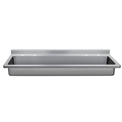 Outdoors Industrial Stainless Steel Long Hand Washing Trough Sink Tank Metal Hand Wash Basin For Factory Workshop Restaurant Kitchen
