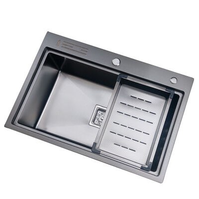 Tłoczony zlew kuchenny o strukturze plastra miodu ze stali nierdzewnej 304, zlewozmywaki kuchenne 16/18 Gauge, popularny, odporny na zarysowania i cichy, nano-zlewozmywak roboczy z akcesoriami
