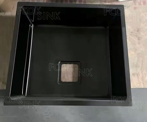 Wielofunkcyjny Czarny 54x44cm 304 Stainless Steel Łazienki kuchenne PVD Niestandardowy Rozmiar Ręcznie Ręcznie Ręcznie Łazienka Kuchenna Wpadka W Dźwiękoodporny Łóżko