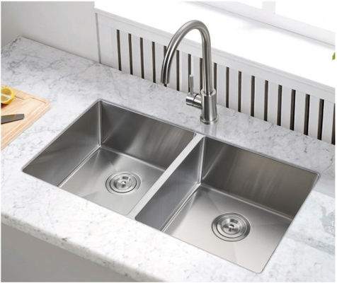Professional Production Sink Factory Prices Handmade Brushed Sink For Apartment Hotel Kitchen Undermount Double Bowls 304 Stainless Steel Kitchen Sinks