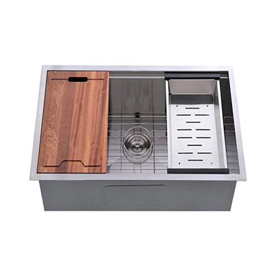 Oem Odm 32x18x9 cali Zlew Kuchenny Ręcznie Robiony Pod Blat Z Deską Do Krojenia I Koszykiem Stal Nierdzewna SS304 Zlewy Umywalki Gorąca Wyprzedaż Amazon Fregaderos De Cocina